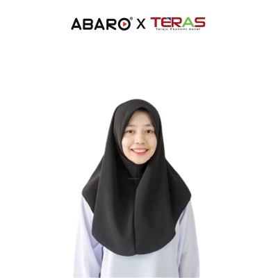 ABARO X TERAS 12236 (T) TUDUNG HITAM 2 LAPIS  KASHIBO 